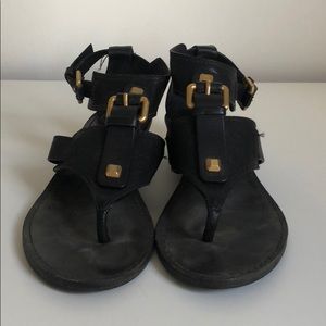 Bcbg black leather sandals